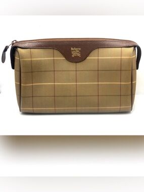 Burberry Nova Check Tan & Brown Clutch Toiletry Pouch